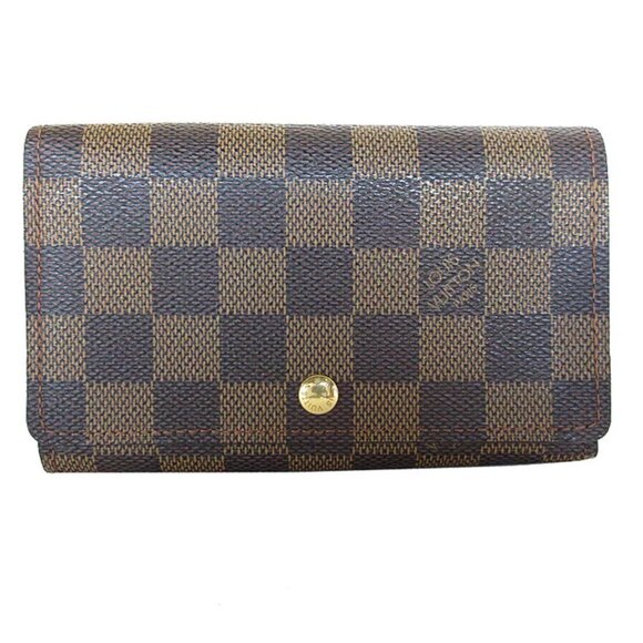 LOUIS VUITTON Damier Ebene Portefeuille Tresor Bifold Wallet Brown - Picture 1 of 10